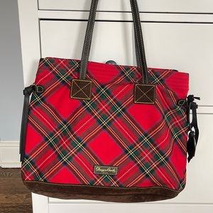 Dooney & Bourke Tartan Collection Red Plaid Large Gwenny Tote / Shoulder Bag